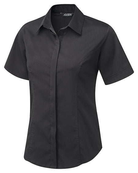 Zoe Concealed Front Stretch Blouse Short Sleeve