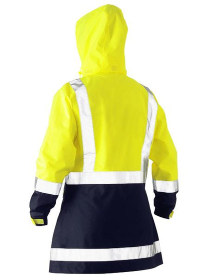 Women’s H Taped Two Tone Hi Vis Rain Jacket - BJL6966T