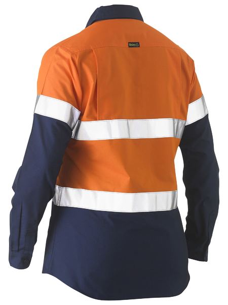 Women’s Taped 2 Tone Hi Vis Recycled Drill Shirt - BL6996T