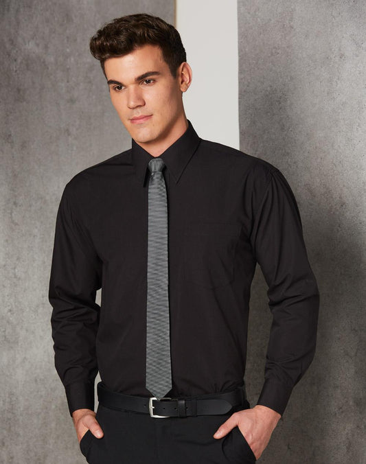 Men's Poplin Long Sleeve Shirt - BS01L