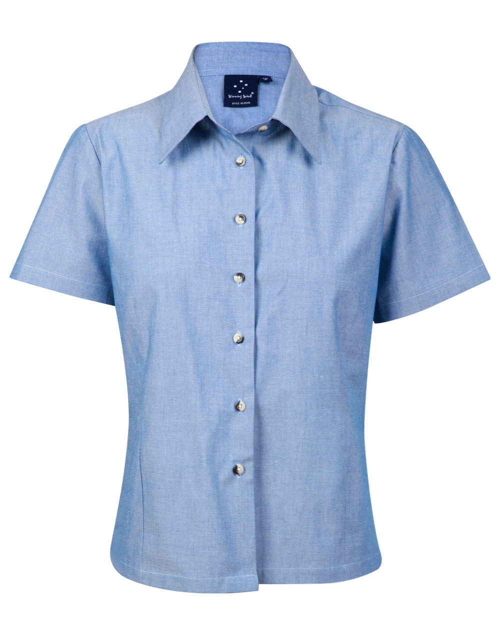 Ladies Wrinkle Free Chambray Shirt Short Sleeve - BS05