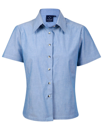 Ladies Wrinkle Free Chambray Shirt Short Sleeve - BS05