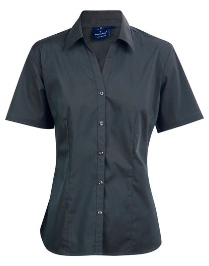 Ladies Short Sleeve Teflon Shirt Open Neckline - BS07S