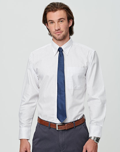 Men's Long Sleeve Pin Stripe Shirt - BS17
