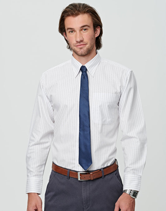 Men's Long Sleeve Pin Stripe Shirt - BS17