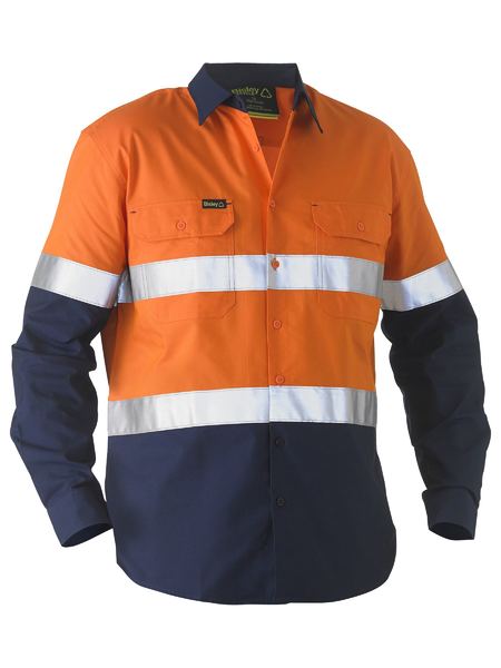Taped 2 Tone Hi Vis Recycled Drill Shirt - BS6996T
