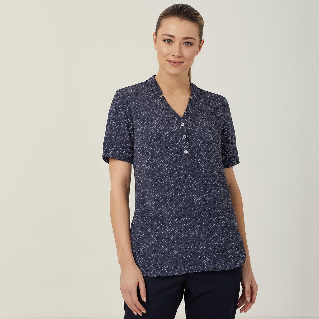 Ladies Silvi Spot Print Short Sleeve Tunic - CAT9XP