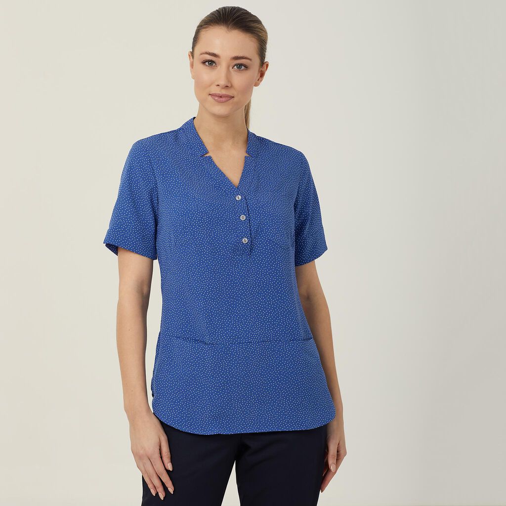 Ladies Silvi Spot Print Short Sleeve Tunic - CAT9XP