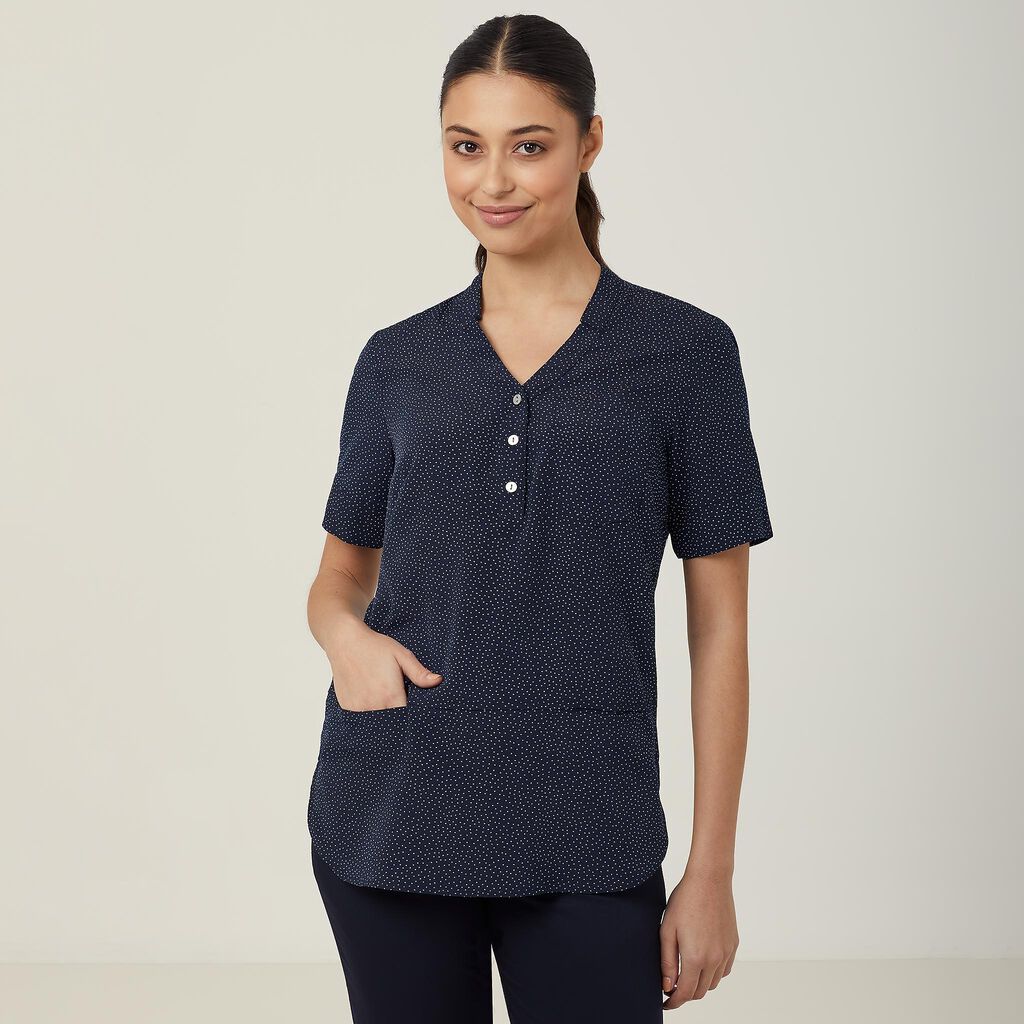 Ladies Silvi Spot Print Short Sleeve Tunic - CAT9XP