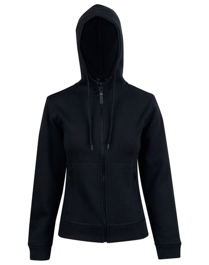 Ladies Full Zip Contrast Fleecy Hoodie - FL18