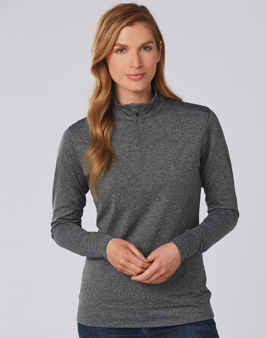 Ladies Half Zip Long Sleeve Sweat Top - FL26