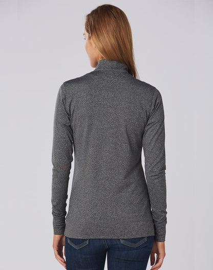 Ladies Half Zip Long Sleeve Sweat Top - FL26