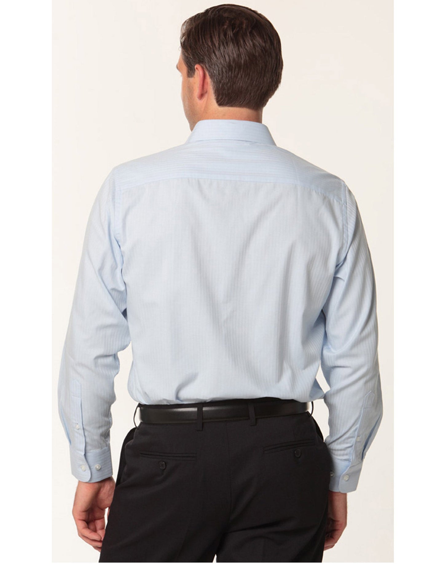 Mens Mini Herringbone Long Sleeve Shirt - M7112