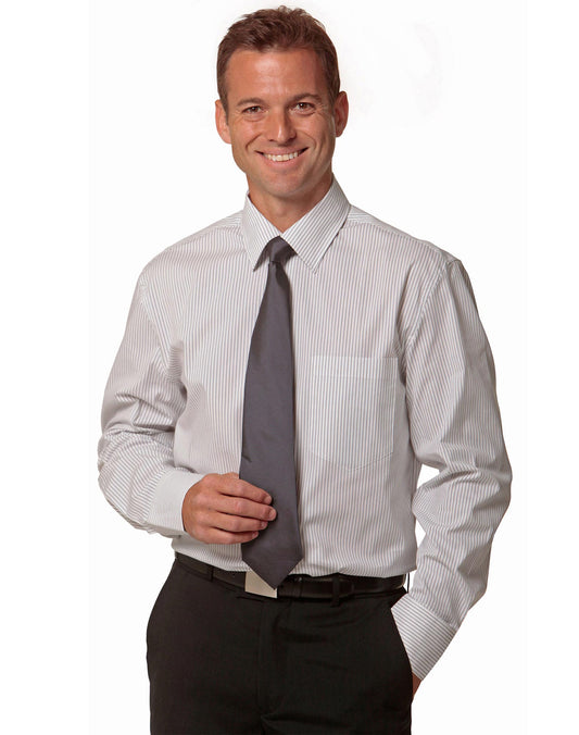 Mens Ticking Stripe Long Sleeve Shirt - M7200L