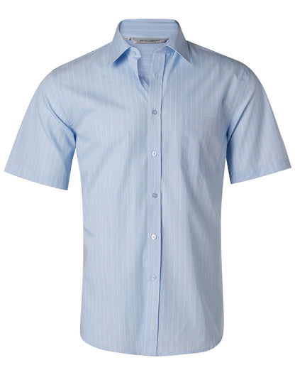 Mens Pin Stripe Short Sleeve Shirt - M7221