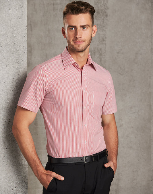 Mens Balance Stripe Short Sleeve Shirt - M7231
