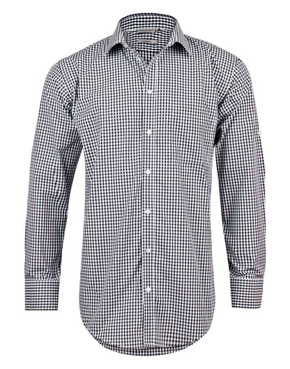 Mens Gingham Check Long Sleeve Shirt - M7300L
