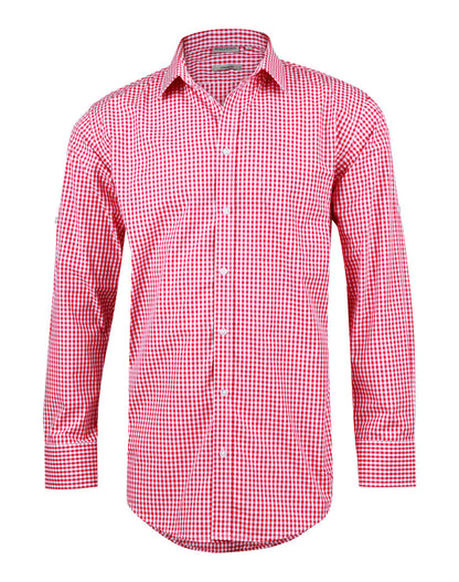 Mens Gingham Check Long Sleeve Shirt - M7300L