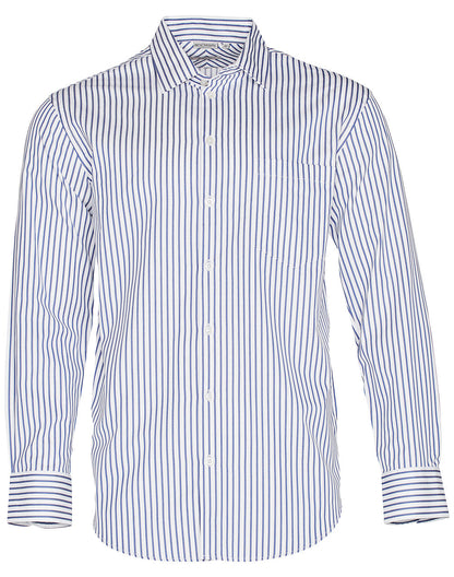 Mens Sateen Stripe Long Sleeve Shirt - M7310L