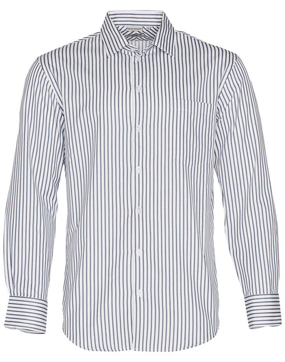 Mens Sateen Stripe Long Sleeve Shirt - M7310L