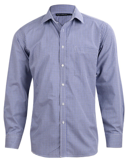 Mens Two Tone Gingham Long Sleeve Shirt - M7320L