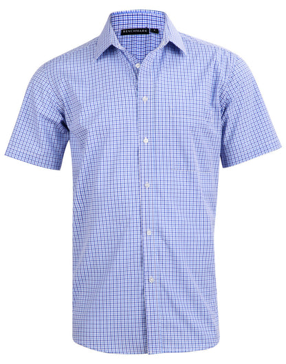 Mens Two Tone Gingham Short Sleeve Shirt - M7320S