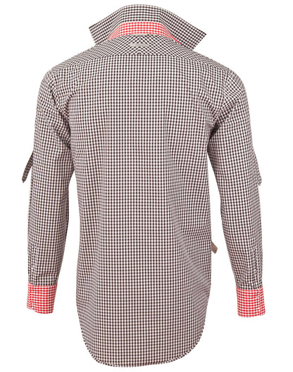 Mens Gingham Check Long Sleeve Shirt - M7330L