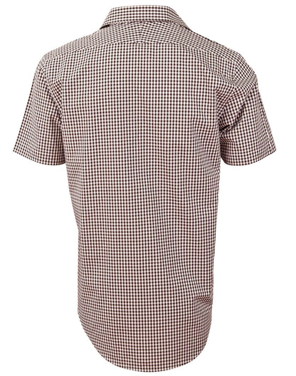 Mens Gingham Check Short Sleeve Shirt - M7330S