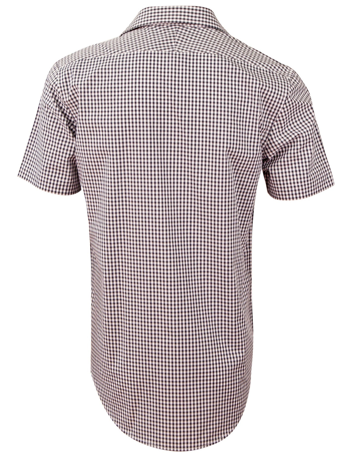 Mens Gingham Check Short Sleeve Shirt - M7330S
