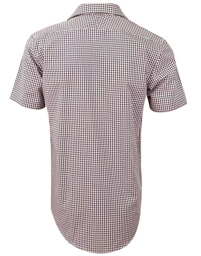 Mens Gingham Check Short Sleeve Shirt - M7330S