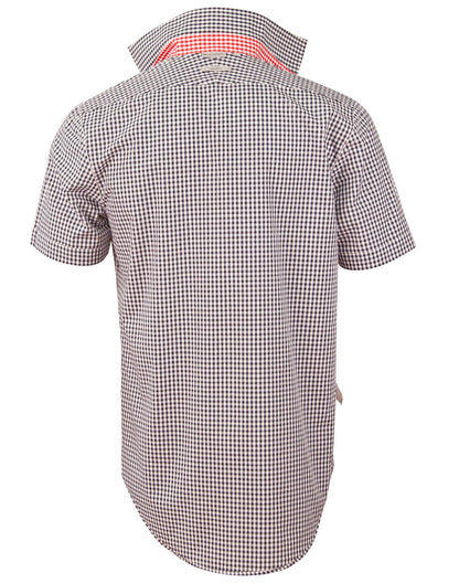 Mens Gingham Check Short Sleeve Shirt - M7330S