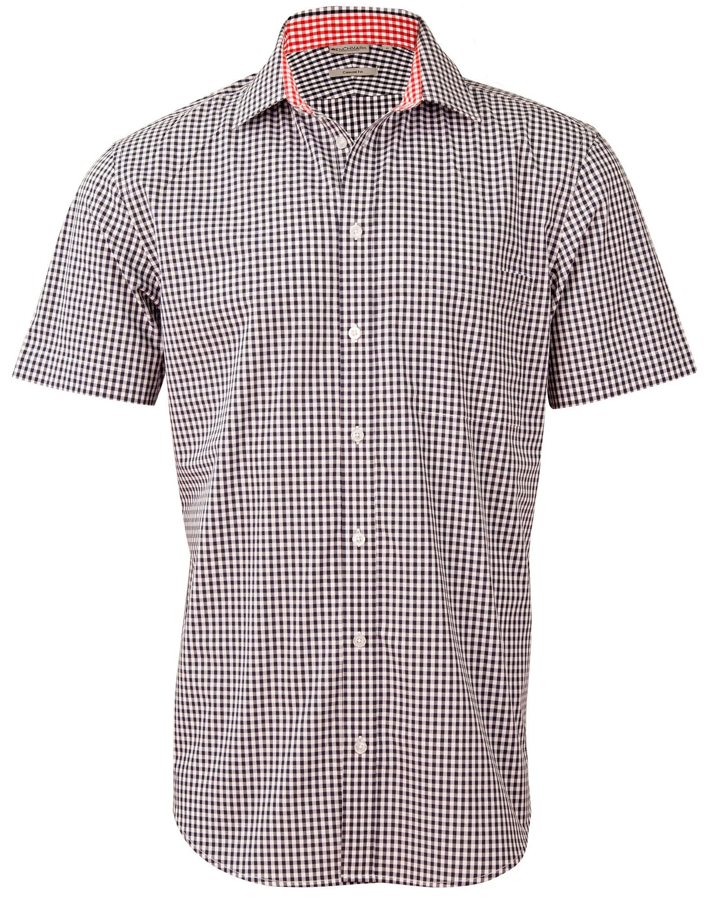 Mens Gingham Check Short Sleeve Shirt - M7330S
