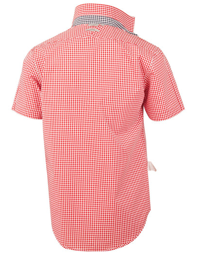 Mens Gingham Check Short Sleeve Shirt - M7330S