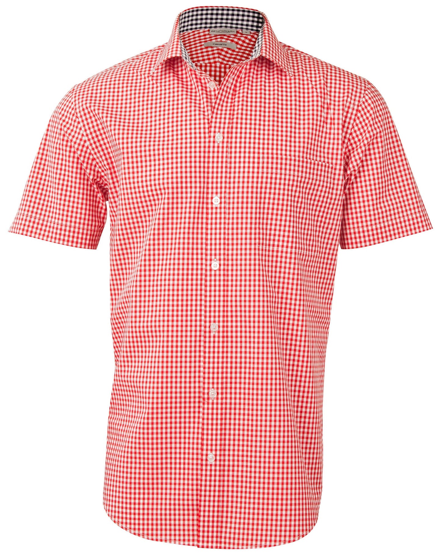 Mens Gingham Check Short Sleeve Shirt - M7330S