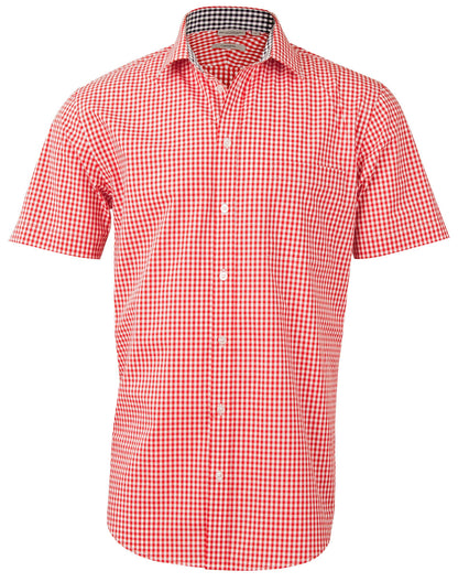 Mens Gingham Check Short Sleeve Shirt - M7330S