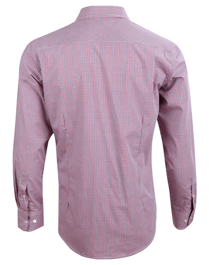 Mens Two Tone Mini Gingham Long Sleeve Shirt - M7340L