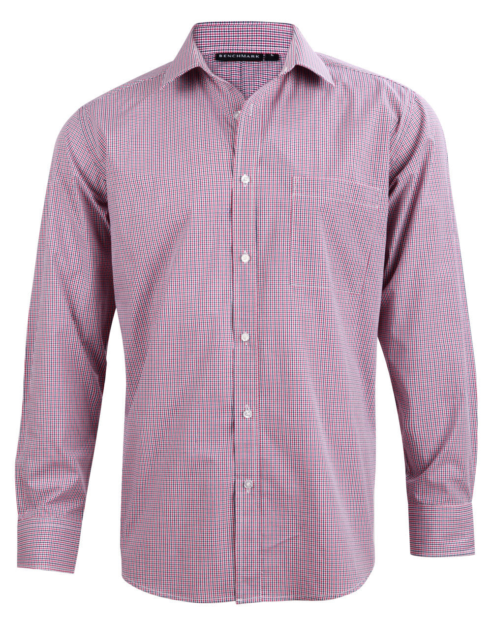 Mens Two Tone Mini Gingham Long Sleeve Shirt - M7340L