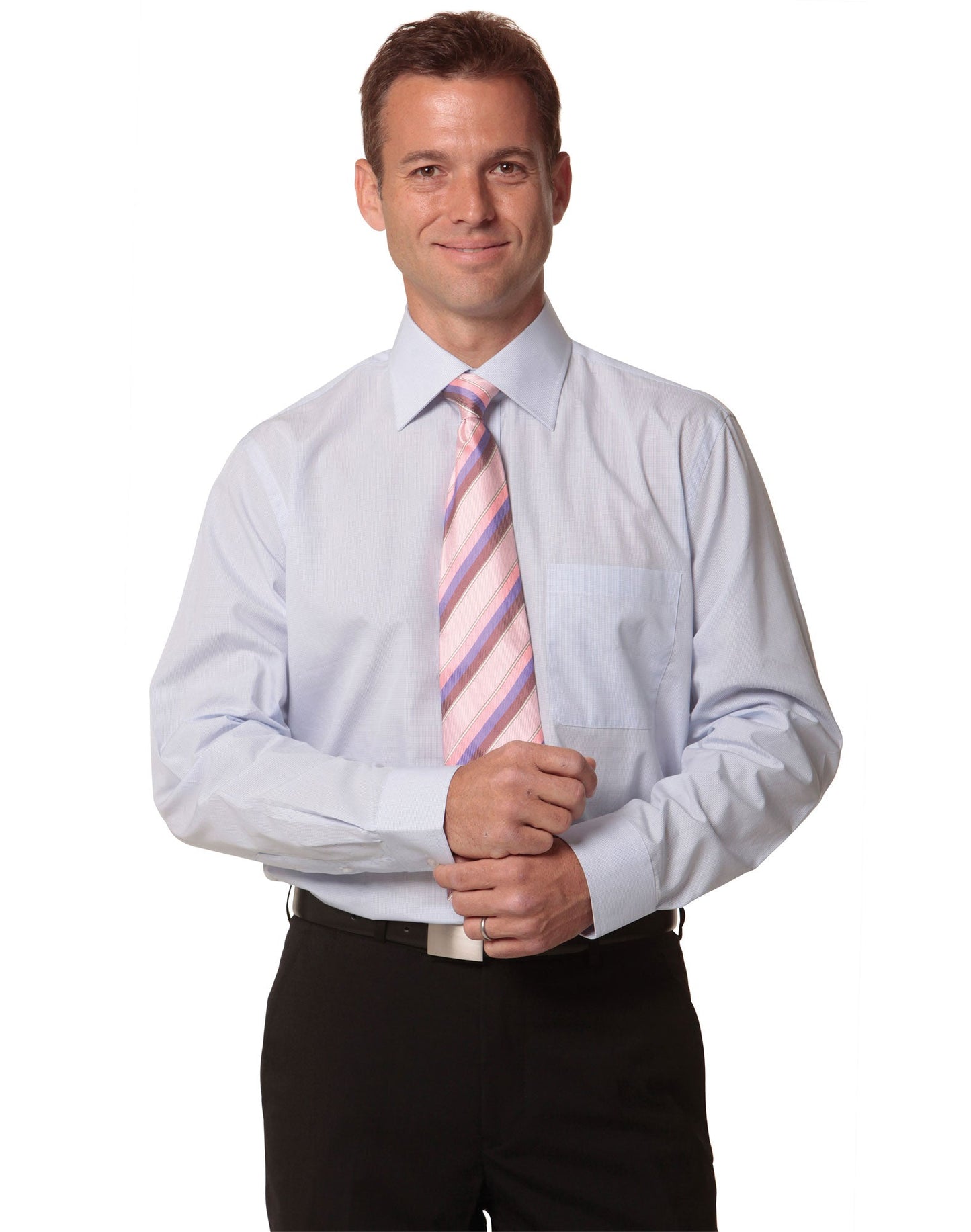 Mens Mini Check Long Sleeve Shirt - M7360L