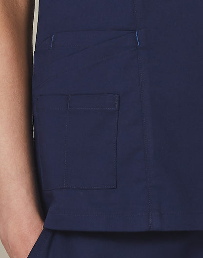 Ladies V-Neck Contrast Trim Scrub Tops - M7660