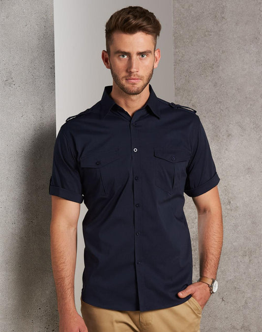 Mens Short Sleeve Military Shirt - M7911