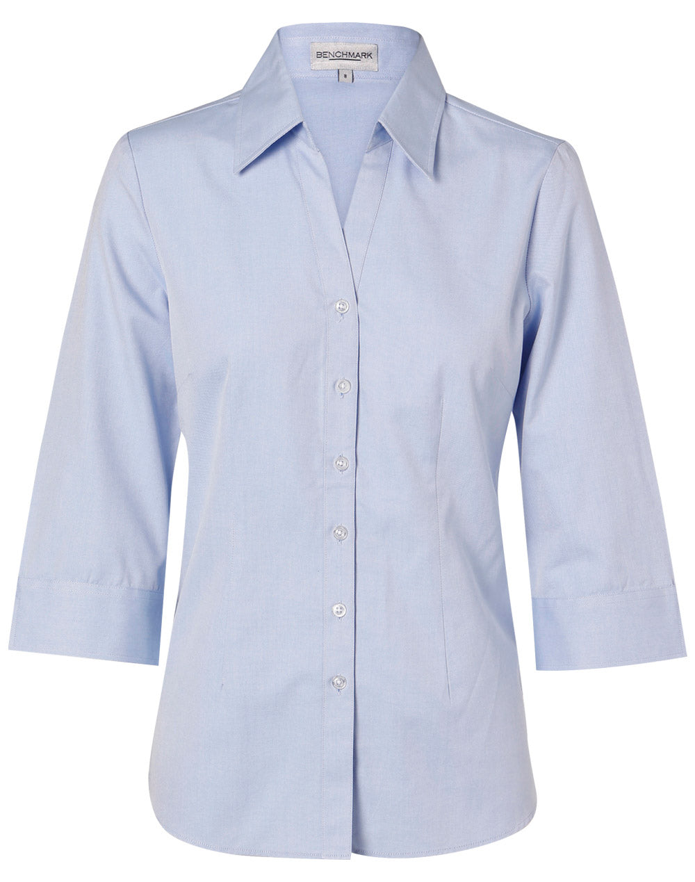 Ladies Fine Chambray 3/4 Sleeve Shirt - M8013