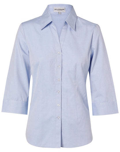 Ladies Fine Chambray 3/4 Sleeve Shirt - M8013