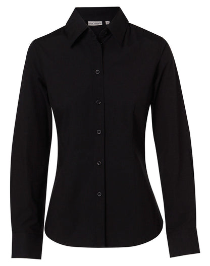 Ladies Cotton/Poly Stretch Long Sleeve Shirt - M8020L