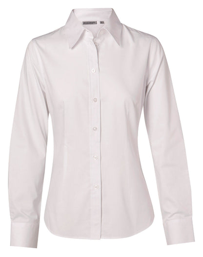Ladies Cotton/Poly Stretch Long Sleeve Shirt - M8020L