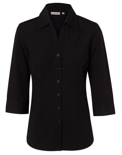 Ladies Cotton/Poly Stretch 3/4 Sleeve Shirt - M8020Q
