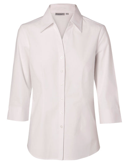 Ladies Fine Twill 3/4 Sleeve Shirt - M8030Q