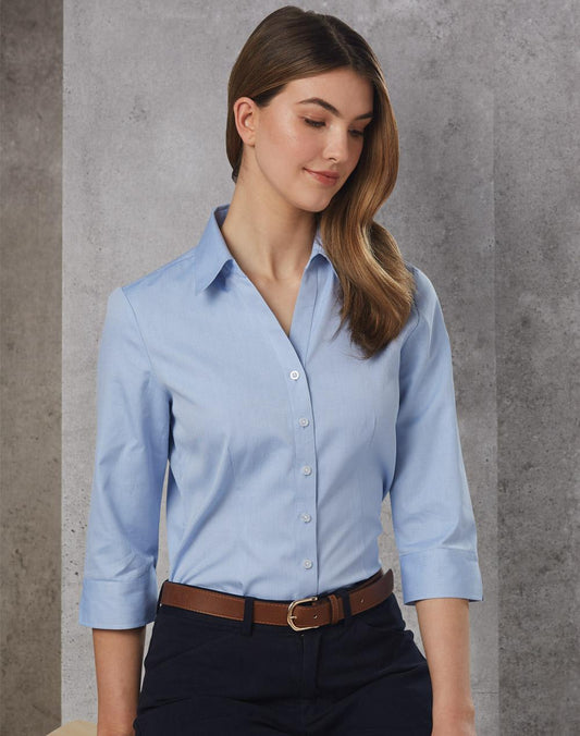 Ladies CVC Oxford 3/4 Sleeve Shirt - M8040Q