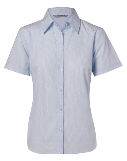 Ladies Fine Stripe Short Sleeve Shirt - M8211