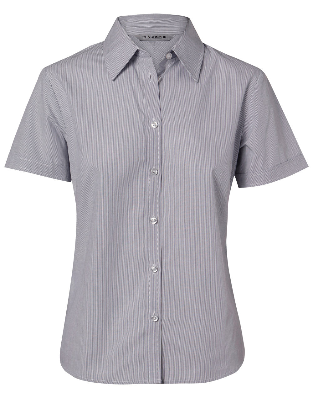 Ladies Fine Stripe Short Sleeve Shirt - M8211
