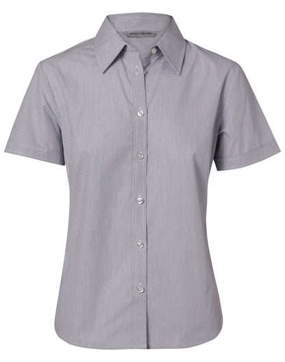 Ladies Fine Stripe Short Sleeve Shirt - M8211